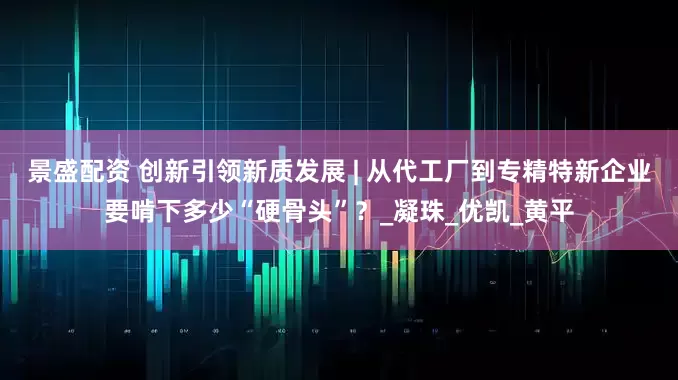 景盛配资 创新引领新质发展 | 从代工厂到专精特新企业要啃下多少“硬骨头”？_凝珠_优凯_黄平